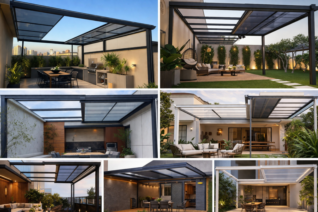 Solaris Coberturas Designs modernos para áreas externas